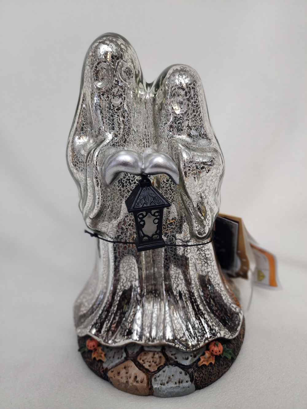 HALLOWEEN Silver Ghost COUPLE LIGHTUP Figurine Lantern Accent - Home Art